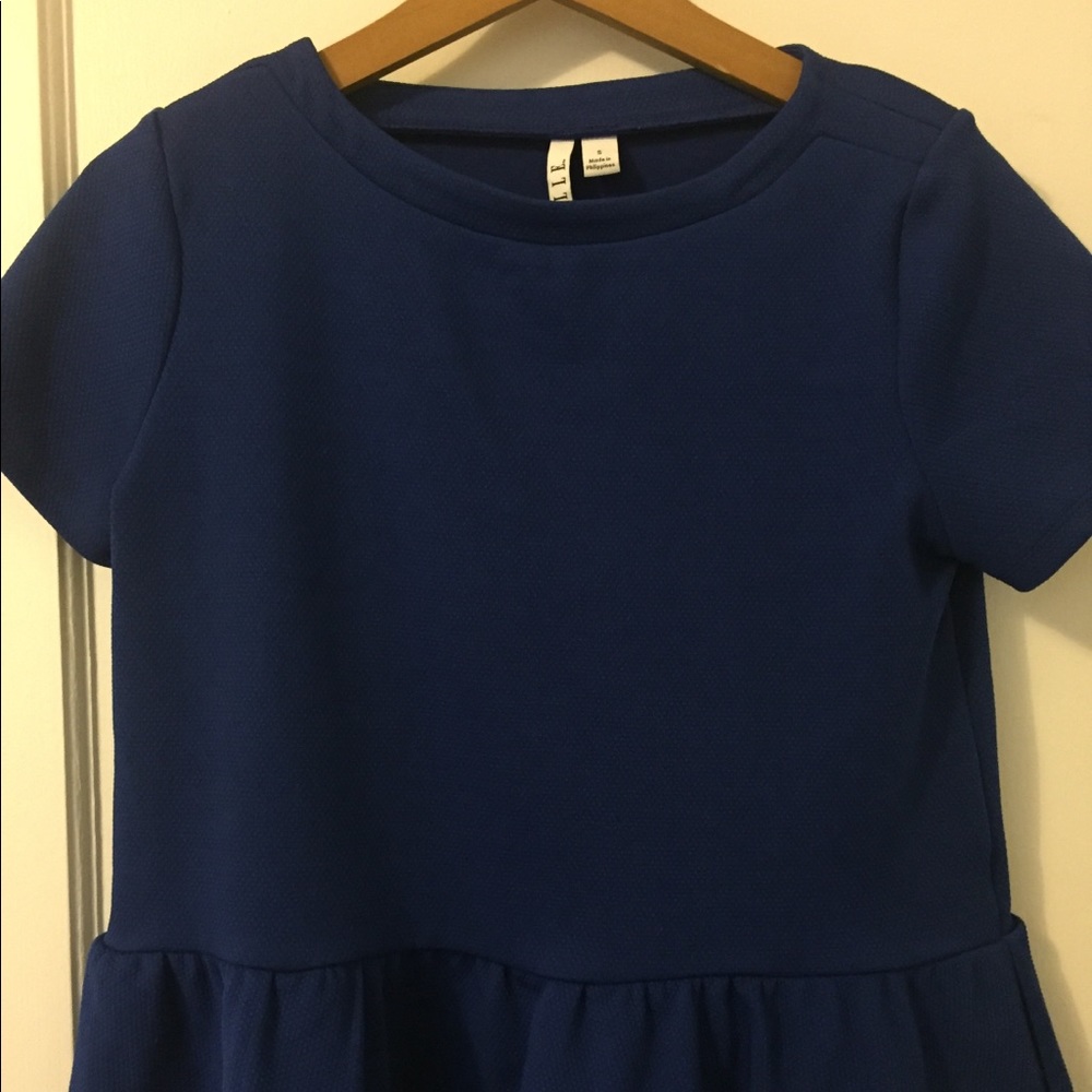 Blue peplum blouse